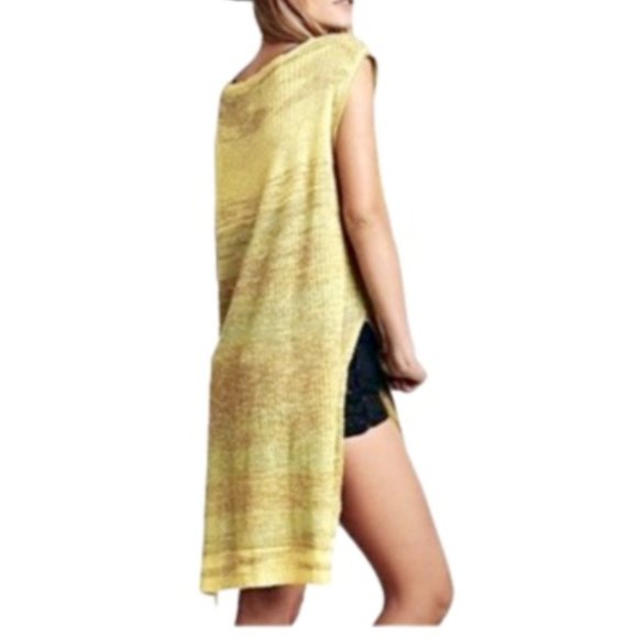 Free People Lemon Comb Striped Sleeveless Tunic M - Picture 2 of 4